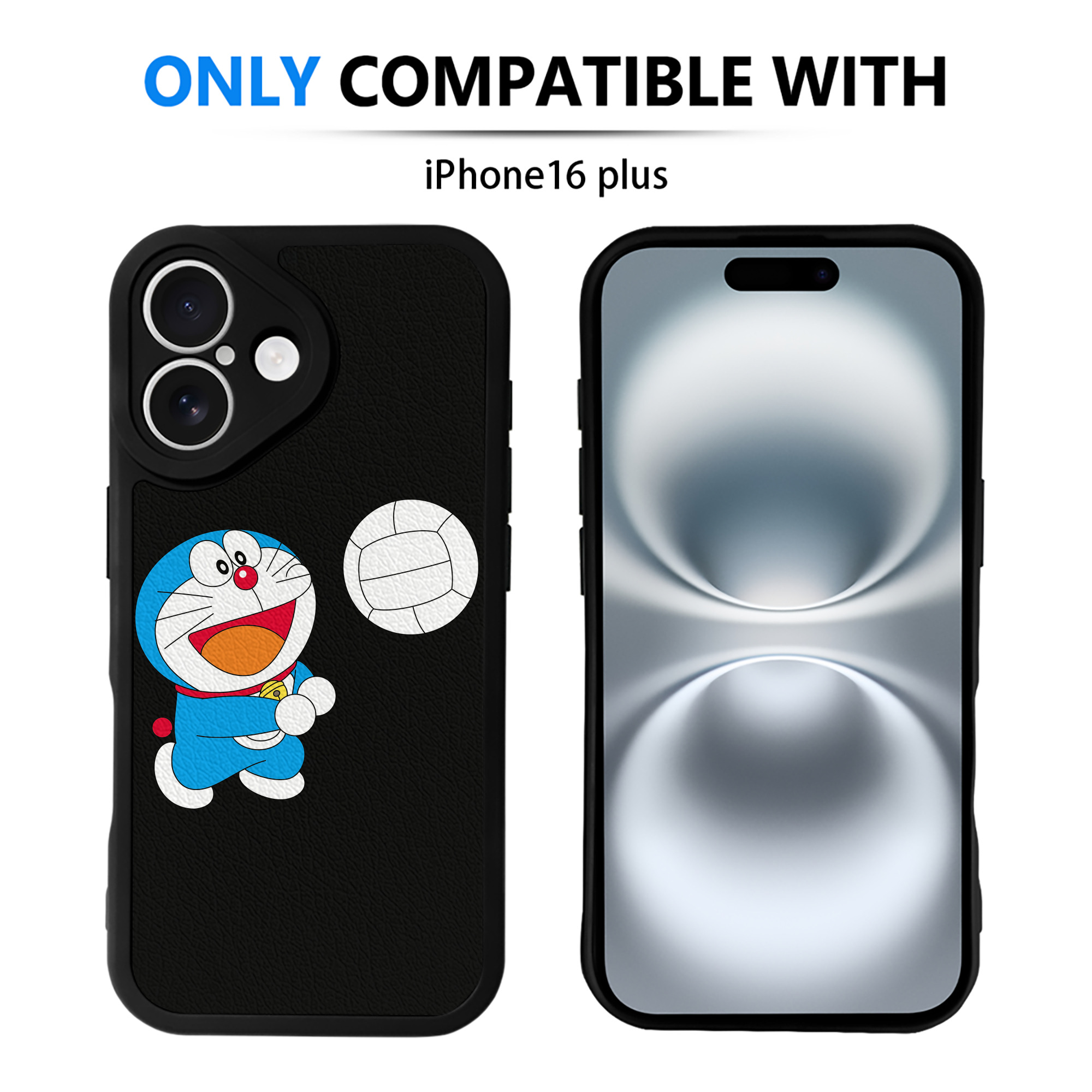 （画像用） ドラえもん Doraemon 【iPhone 16シリーズ対応】シリコンスマホケース（レザー調） 材質：シリコン